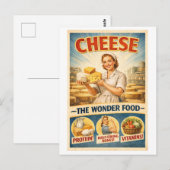 Reclame voor kaas in vintage stijl jaren 50 briefkaart (Voorkant / Achterkant)
