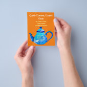 Reclame voor koffiezaak theepot flyer (Hand)