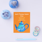 Reclame voor koffiezaak theepot flyer (Enkel)
