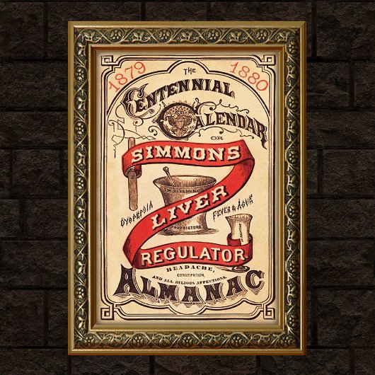 Reclame voor leverregulator uit het verleden poster