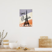 Reclame voor luchtverkeer naar de Eiffeltoren in P Poster (Keuken)
