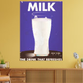 Reclame voor melk uit het verleden canvas afdruk (Insitu (Woonkamer))