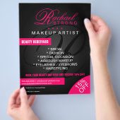Reclame voor Monogram Haar- en Make-upartiest Flyer (Hand)