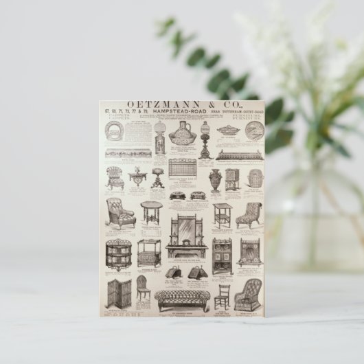 Reclame voor Oetzmann & Co. Briefkaart (Staand voorkant)