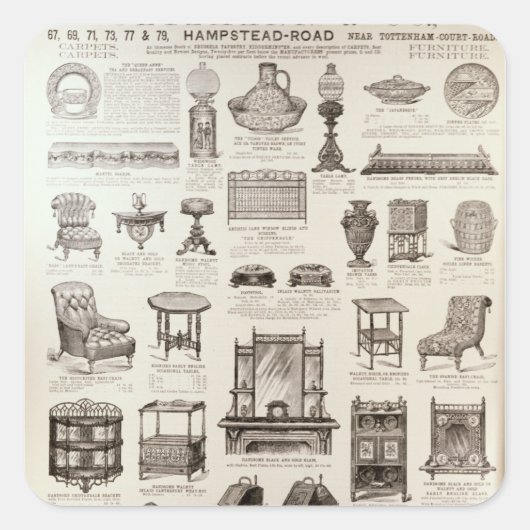 Reclame voor Oetzmann & Co. Vierkante Sticker (Voorkant)