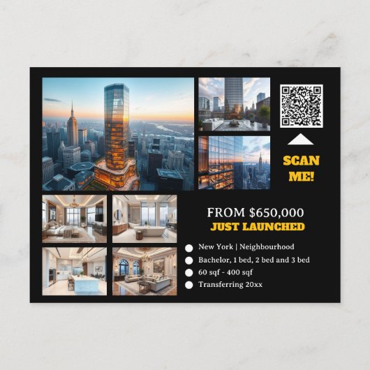 Reclame voor onroerend goed voor onroerend goed in briefkaart (Achterkant)