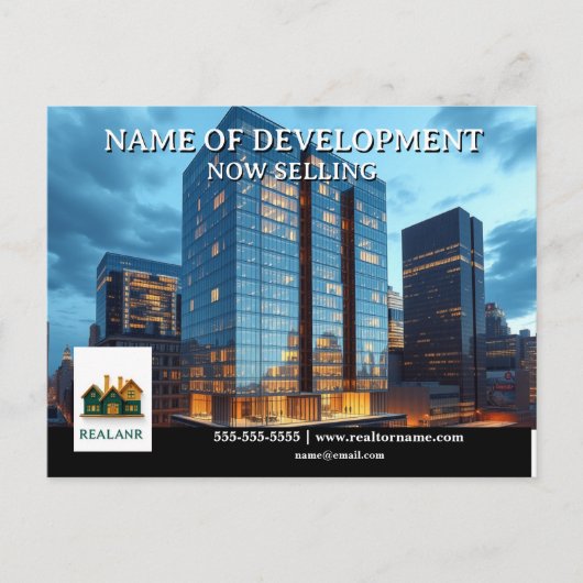 Reclame voor onroerend goed voor onroerend goed in briefkaart (Voorkant)