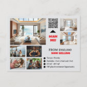 Reclame voor onroerend goed voor vastgoedmarketing briefkaart (Voorkant)