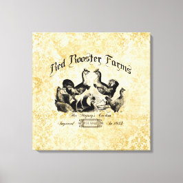 Reclame voor oude pluimveehouderij canvas afdruk