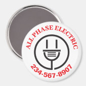 Reclame voor professionele elektrische dienstverle magneet (Voorkant / Achterkant)
