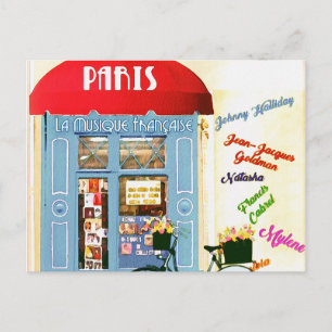 Reclame voor reis- en toerismevervoer naar Parijs Briefkaart