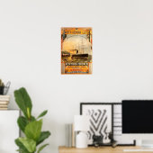 Reclame voor reizen met oude stoomschepen poster (Thuiskantoor)