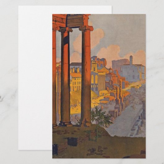Reclame voor reizen naar het oude Rome Briefpapier (Voorkant / Achterkant)
