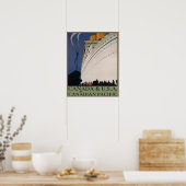 reclame voor reizen per trein en over zee poster (Keuken)