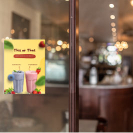 Reclame voor restaurant milkshake op de voorzijde raamsticker