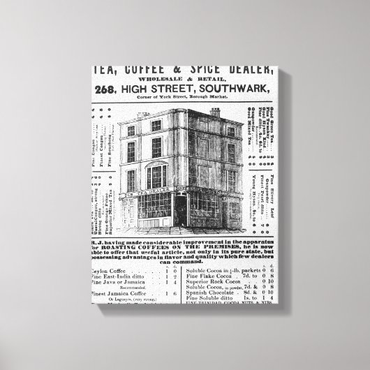 Reclame voor Robert Jones, Tea Canvas Afdruk (Voorkant)