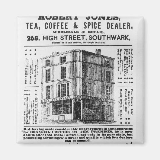 Reclame voor Robert Jones, Tea Magneet (Voorkant)