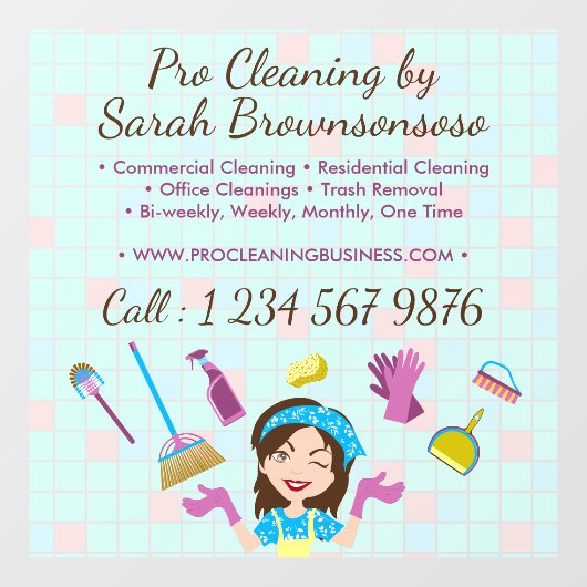 Reclame voor schoonmaakbedrijven raamsticker (Vel)