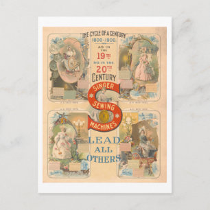 reclame voor Singer Naaimachines Briefkaart