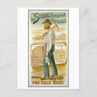  reclame voor sterke overalls Briefkaart