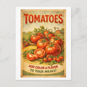 Reclame voor tomaten in vintage stijl briefkaart