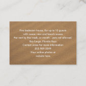 Reclame voor Tropische tapeschermen Visitekaartje (Achterkant)