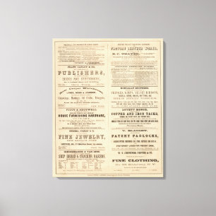 Reclame voor twaalf ondernemingen; canvas afdruk
