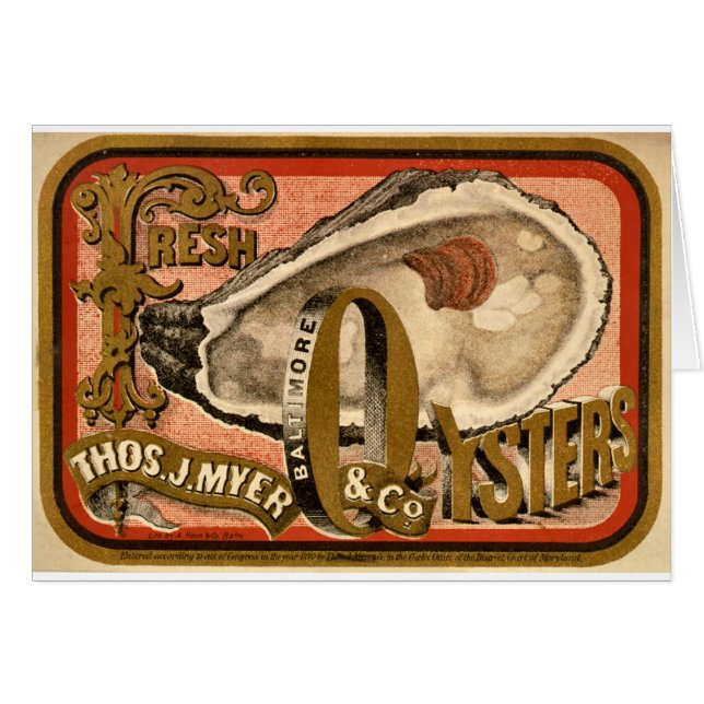  reclame voor verse oesters circa 1870 (Voorkant Horizontaal)