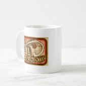  reclame voor verse oesters circa 1870 koffiemok (Voorkant links)