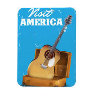 Reclame voor vintage akoestische gitaar magneet