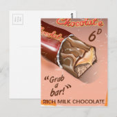 Reclame voor vintage chocolade. briefkaart (Voorkant / Achterkant)