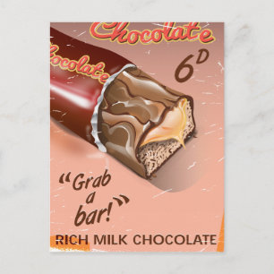 Reclame voor vintage chocolade. briefkaart