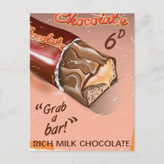 Reclame voor vintage chocolade. briefkaart (Voorkant)