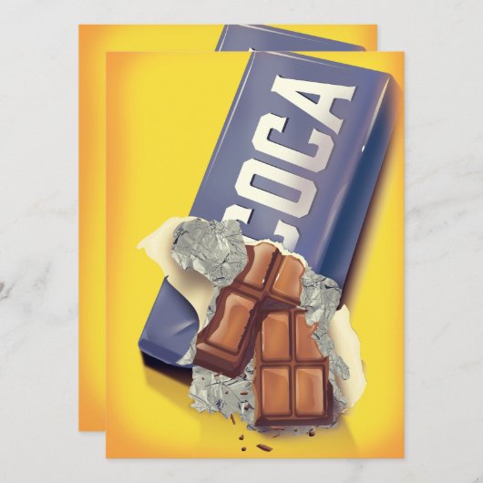 Reclame voor vintage chocoladereep (Voorkant / Achterkant)