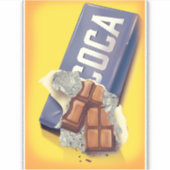 Reclame voor vintage chocoladereep sticker (Voorkant)