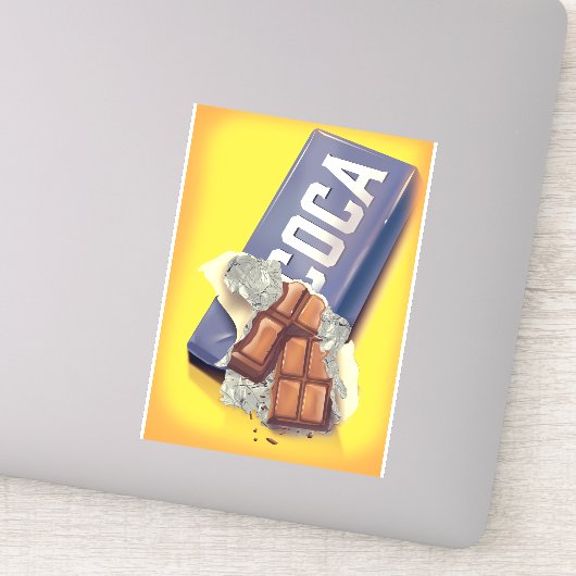 Reclame voor vintage chocoladereep sticker (Detail)