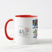 Reclame voor vintage fiets mok (Links)