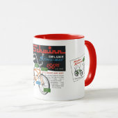 Reclame voor vintage fiets mok (Voorkant rechts)