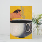 Reclame voor vintage koffie briefpapier (Staand voorkant)