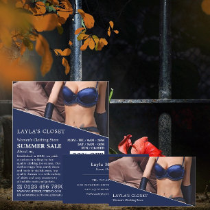 Reclame voor vintage lingerie en dameskledingwinke flyer
