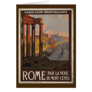 Reclame voor vintage reizen naar het Romeins Forum