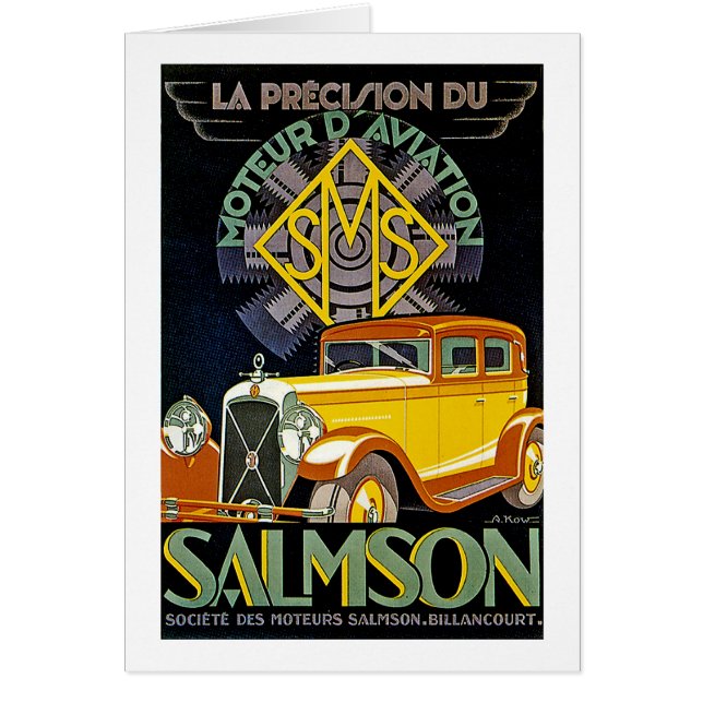 Reclame voor Vintage Salmson-auto (Voorkant)