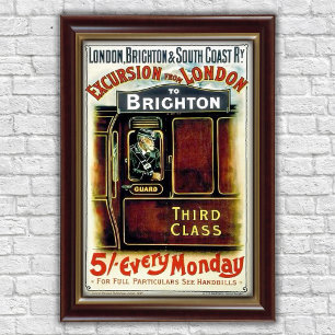 Reclame voor vintage treinreis poster