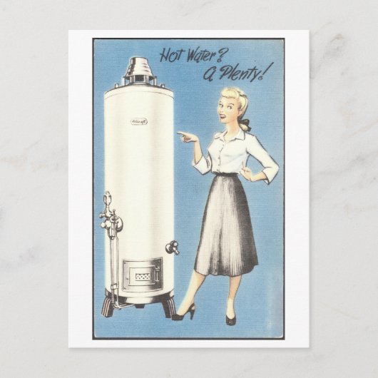 Reclame voor Waterverwarmer 1950s Briefkaart (Voorkant)