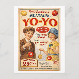 Reclame voor Yo-Yo in vintage stijl Briefkaart