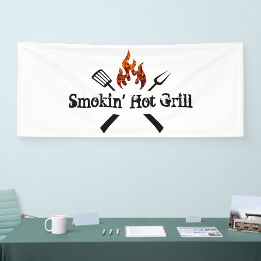 Reclamebanner voor barbecue-restaurant en grillbed spandoek (Beurs)