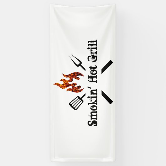 Reclamebanner voor barbecue-restaurant en grillbed spandoek (Verticaal)