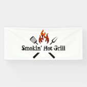 Reclamebanner voor barbecue-restaurant en grillbed spandoek (Horizontaal)
