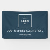 Reclamebedrijfslogo en bedrijfswebsite spandoek (Horizontaal)