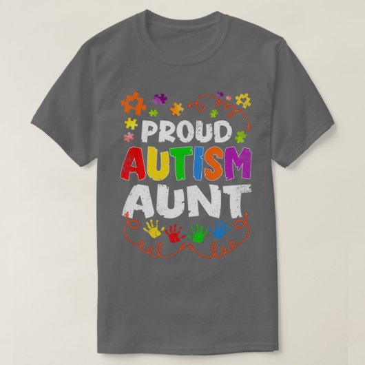  reclameboodschappen tante Puzzle Autisme T-shirt (Design voorkant)